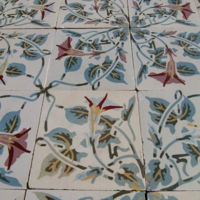 An elegant period ceramic floor totalling c.16m2