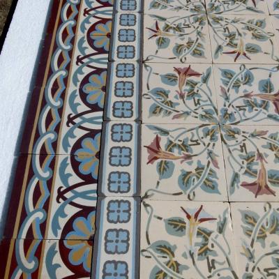 An elegant period ceramic floor totalling c.16m2