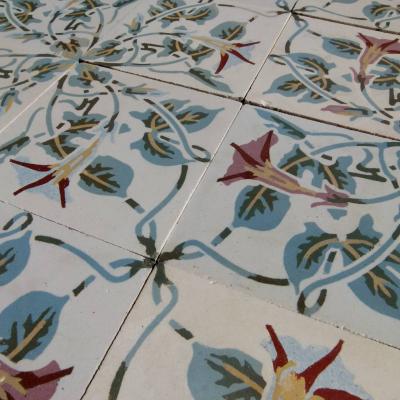 An elegant period ceramic floor totalling c.16m2