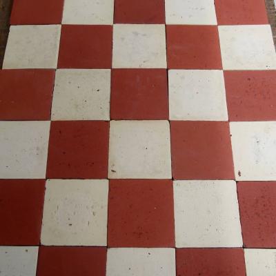 15m2+ of antique French damier tiles, early 20th century