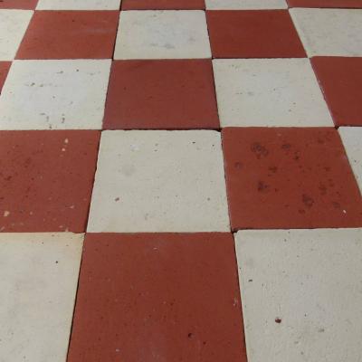 15m2+ of antique French damier tiles, early 20th century