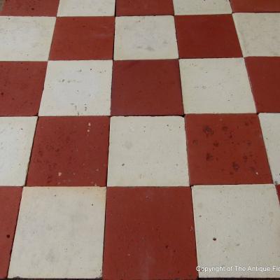 15m2+ of antique French damier tiles, early 20th century