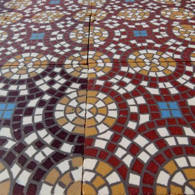 15.5m2 French mosaic themed ceramic floor c.1930