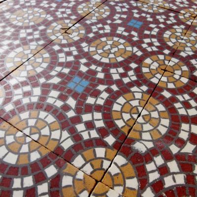 15.5m2 French mosaic themed ceramic floor c.1930