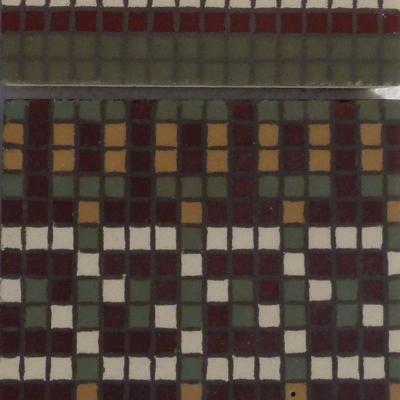 15.5m2 French mosaic themed ceramic floor c.1930