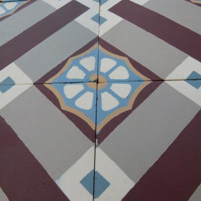 1.75m2 antique ceramic encaustic tiles c.1920-1930