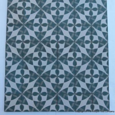 4.2m2 to 4.6m2+ antique ceramic French tile in leaf green - dated 1922