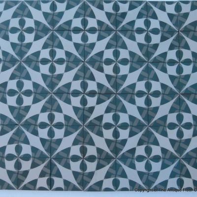 4.2m2 to 4.6m2+ antique ceramic French tile in leaf green - dated 1922