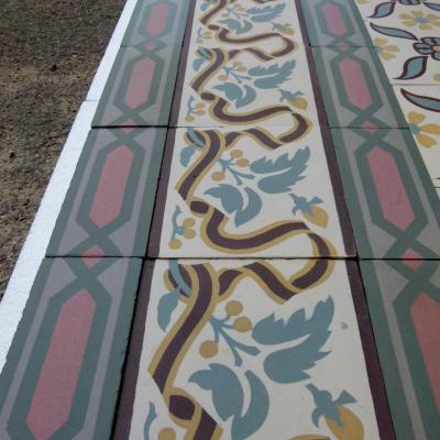 Small, 6.25m2, Octave Colozier ceramic encaustic floor, pre-1912