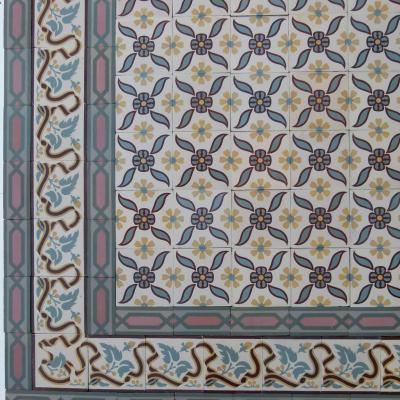 Small, 6.25m2, Octave Colozier ceramic encaustic floor, pre-1912