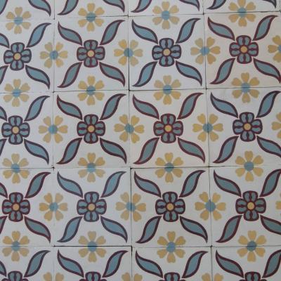 Small, 6.25m2, Octave Colozier ceramic encaustic floor, pre-1912