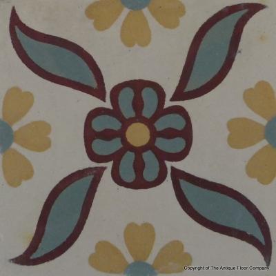 Small, 6.25m2, Octave Colozier ceramic encaustic floor, pre-1912