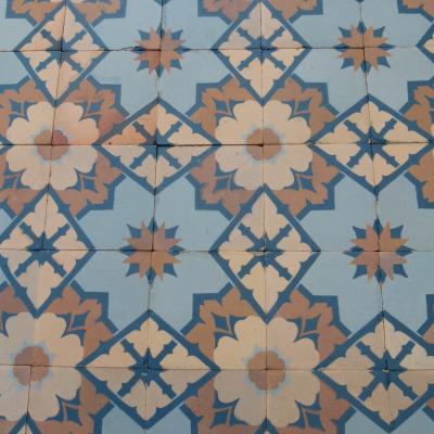 Rare antique French Perrusson ceramic floor - 1900