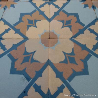 Rare antique French Perrusson ceramic floor - 1900