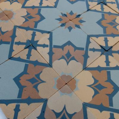 Rare antique French Perrusson ceramic floor - 1900