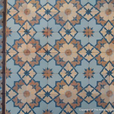 Rare antique French Perrusson ceramic floor - 1900