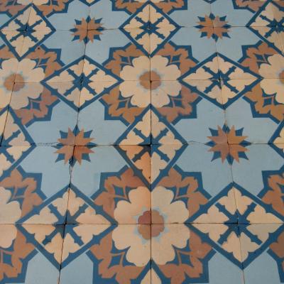 Rare antique French Perrusson ceramic floor - 1900