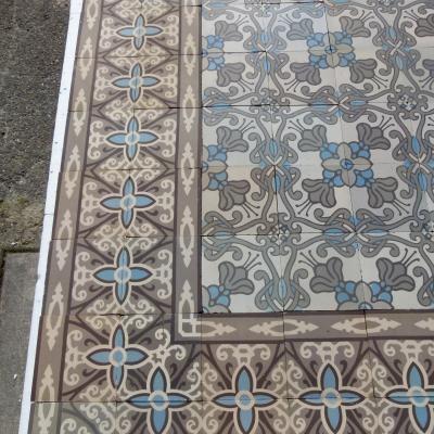 16.3m2 Belgian Art Nouveau ceramic floor pre-1912