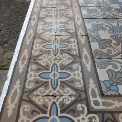 16.3m2 Belgian Art Nouveau ceramic floor pre-1912