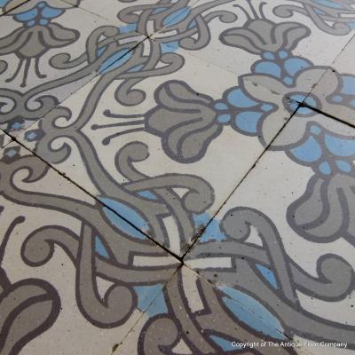 16.3m2 Belgian Art Nouveau ceramic floor pre-1912