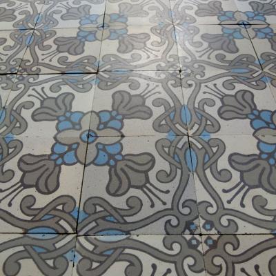 16.3m2 Belgian Art Nouveau ceramic floor pre-1912