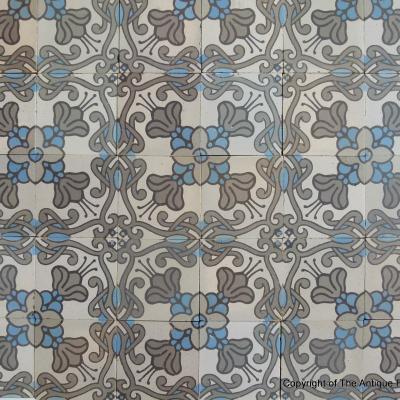 16.3m2 Belgian Art Nouveau ceramic floor pre-1912