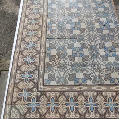 16.3m2 Belgian Art Nouveau ceramic floor pre-1912