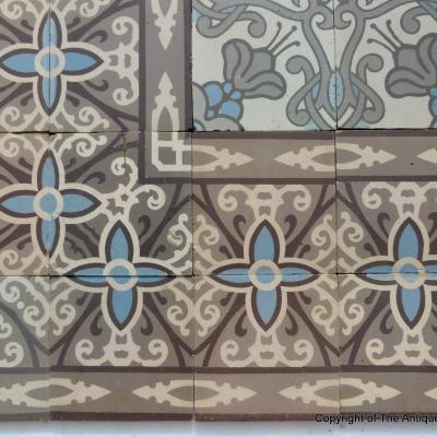 16.3m2 Belgian Art Nouveau ceramic floor pre-1912