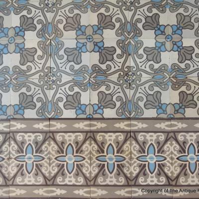 16.3m2 Belgian Art Nouveau ceramic floor pre-1912