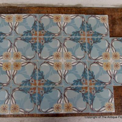 20 Antique French Perrusson tiles - early 20th century