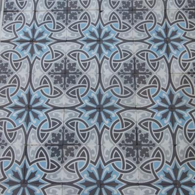 Large c.23 m2, antique Boch Freres ceramic floor with triple borders