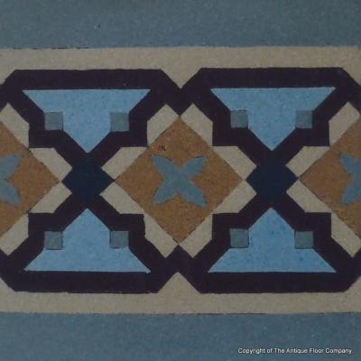 Large c.23 m2, antique Boch Freres ceramic floor with triple borders