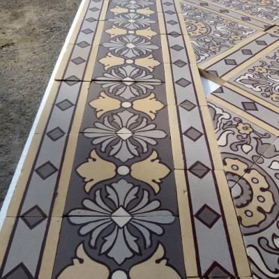 An impressive c.22.5m2 handmade Boch Freres ceramic floor with cabachons