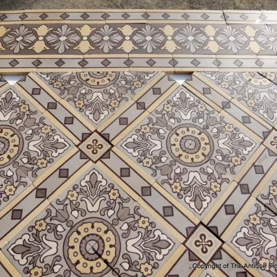 An impressive c.22.5m2 handmade Boch Freres ceramic floor with cabachons