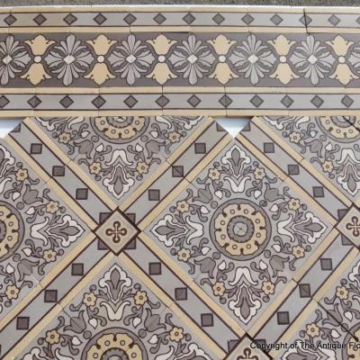 An impressive c.22.5m2 handmade Boch Freres ceramic floor with cabachons