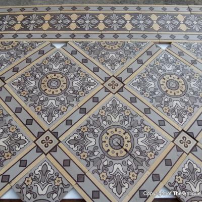 An impressive c.22.5m2 handmade Boch Freres ceramic floor with cabachons