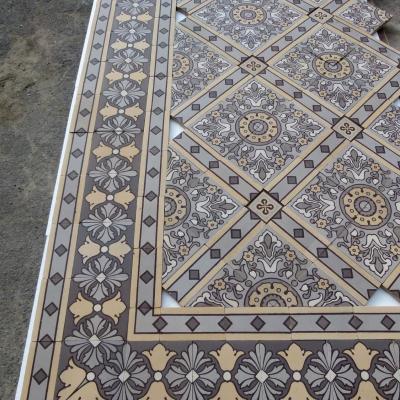 An impressive c.22.5m2 handmade Boch Freres ceramic floor with cabachons