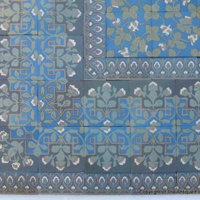 A rare 11m2+ handmade Boch Freres ceramic floor - 1890