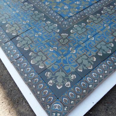 A rare 11m2+ handmade Boch Freres ceramic floor - 1890