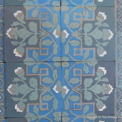 A rare 11m2+ handmade Boch Freres ceramic floor - 1890
