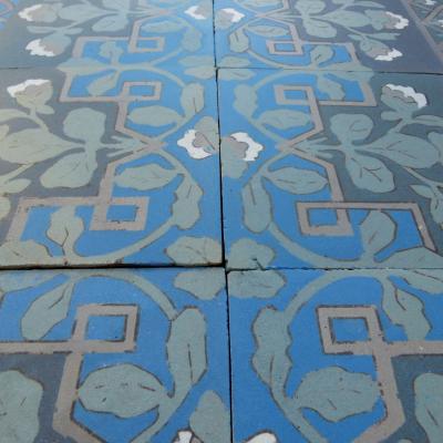 A rare 11m2+ handmade Boch Freres ceramic floor - 1890