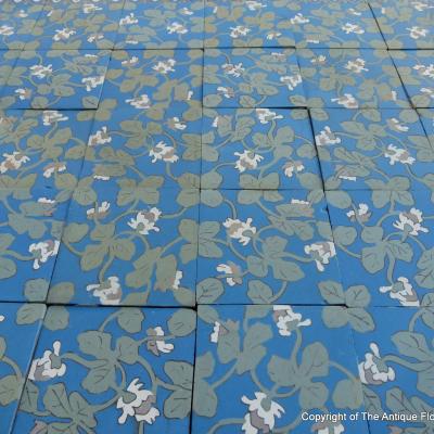 A rare 11m2+ handmade Boch Freres ceramic floor - 1890