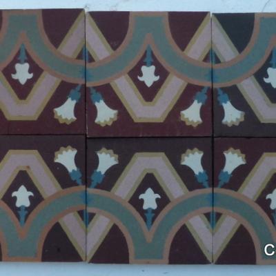 Small run of St Ghislain ceramic border tiles