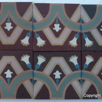 Small run of St Ghislain ceramic border tiles