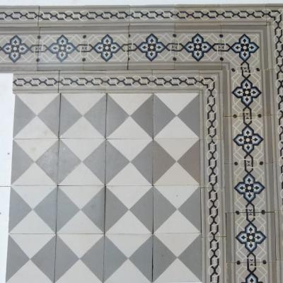 Small, classical 6m2 antique ceramic floor