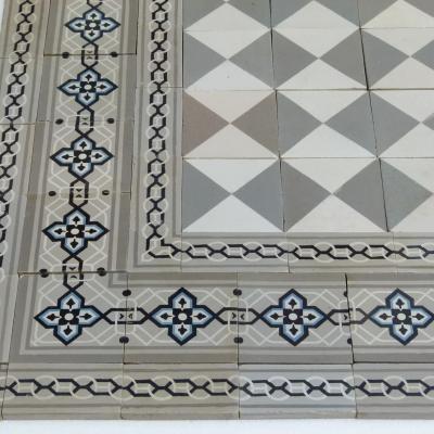 Small, classical 6m2 antique ceramic floor