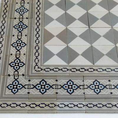 Small, classical 6m2 antique ceramic floor