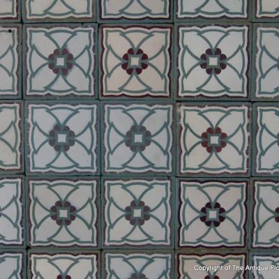 17.4m2 antique Belgian ceramic floor dated 1892-1920