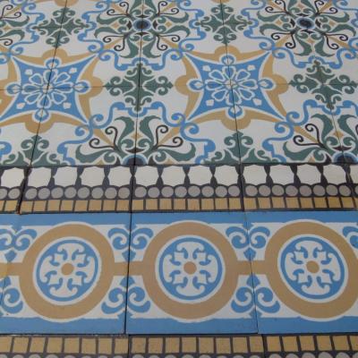 A small, 10.5m2, antique Maubeuge ceramic tile