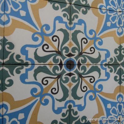 A small, 10.5m2, antique Maubeuge ceramic tile